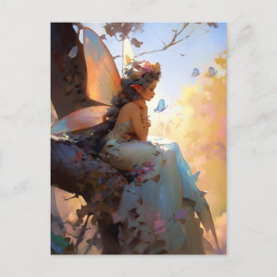Cartão Postal Fairy Girl Fantasy Art