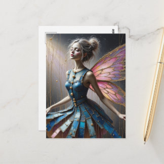 Cartão Postal Fairy in a Denim Dress