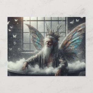 Cartão Postal Fairy King toma banho