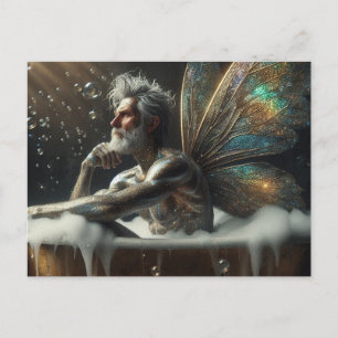 Cartão Postal Fairy King toma banho