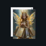 Cartão Postal Fairy on a Shopping Spree<br><div class="desc">A fairy with her arms loaded with shopping bags from a shopping spree</div>