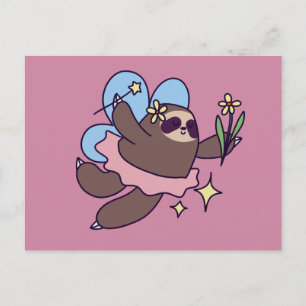 Cartão Postal Fairy Sloth