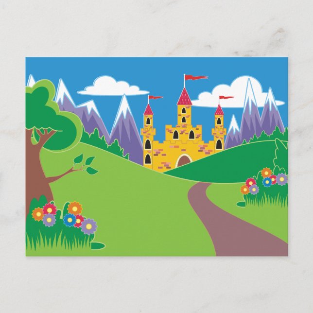 Cartão Postal Fairytale Castle Kids (Frente)