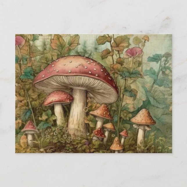 Cartão Postal Fairytale Mushroom (Frente)