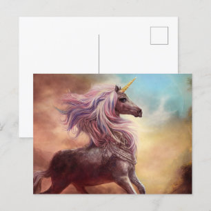 Cartão Postal Fairytale unicorn