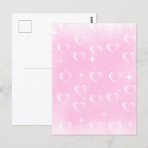 Cartão Postal Faíscas E Corações De Blush Rosa