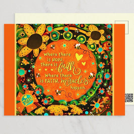 Cartão Postal Faith Bumblebee Floral Irelyn