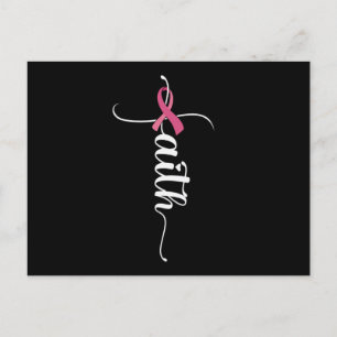 Cartão Postal Faith Cross Christian Breast Cancer Consciência