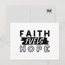 Cartão Postal Faith Fuels Hope Quote – Uplifting Christian Art