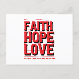 Cartão Postal Faith Hope ama a consciência das doenças cardíacas