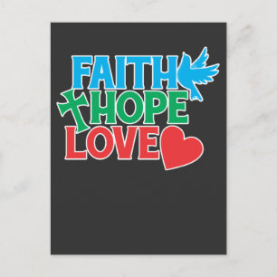 Cartão Postal Faith Hope ama Jesus Religioso Cristão