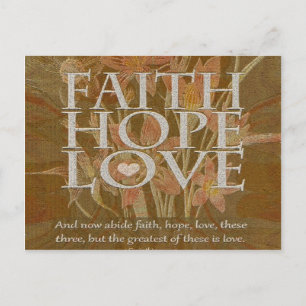 Cartão Postal Faith Hope and Love