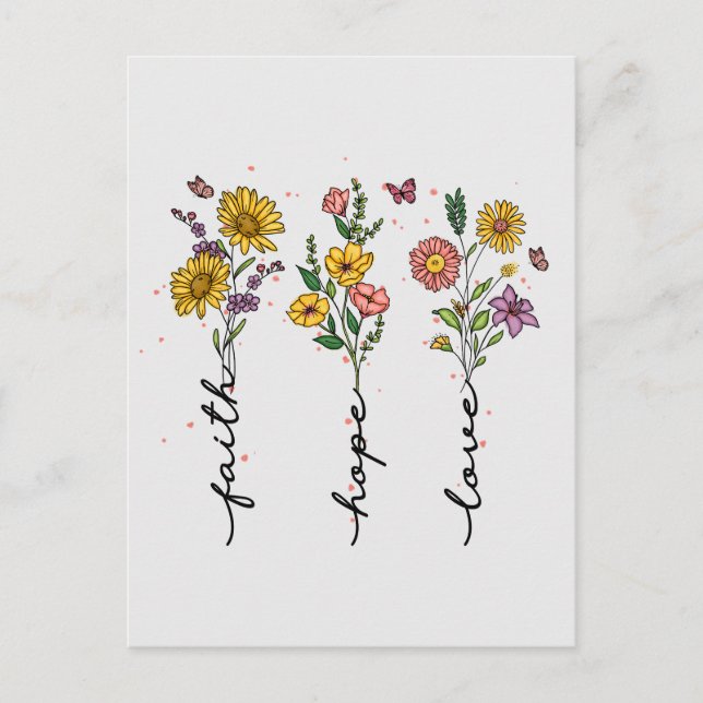 Cartão Postal Faith-Hope-Love (Frente)
