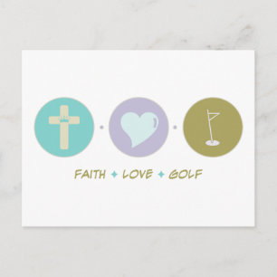 Cartão Postal Faith Love Golf