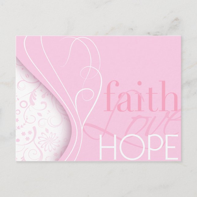 Cartão Postal Faith Love Hope (Frente)