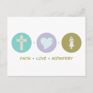 Cartão Postal Faith Love Midwifery