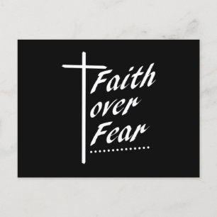Cartão Postal Faith Over Fear Cross Jesus Christ Christianity Gi