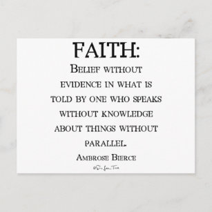 Cartão Postal Faith por Ambrose Bierce