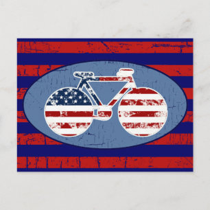 Cartão Postal faixa americana vermelha&azul