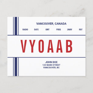 Cartão Postal Faixa Estriada Retroativa da Placa QSL