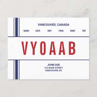 Cartão Postal Faixa Estriada Retroativa da Placa QSL