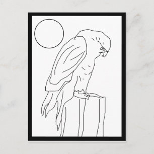 Cartão postal - Falcão no Poste para Colorir