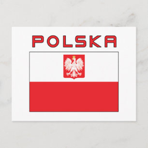 Cartão Postal Falcão Polonês - Bandeira Com Polska