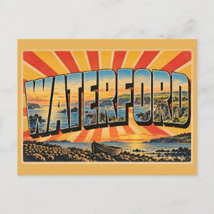Cartão Postal Falésias Costeiras de Waterford Colinas Verdes Art