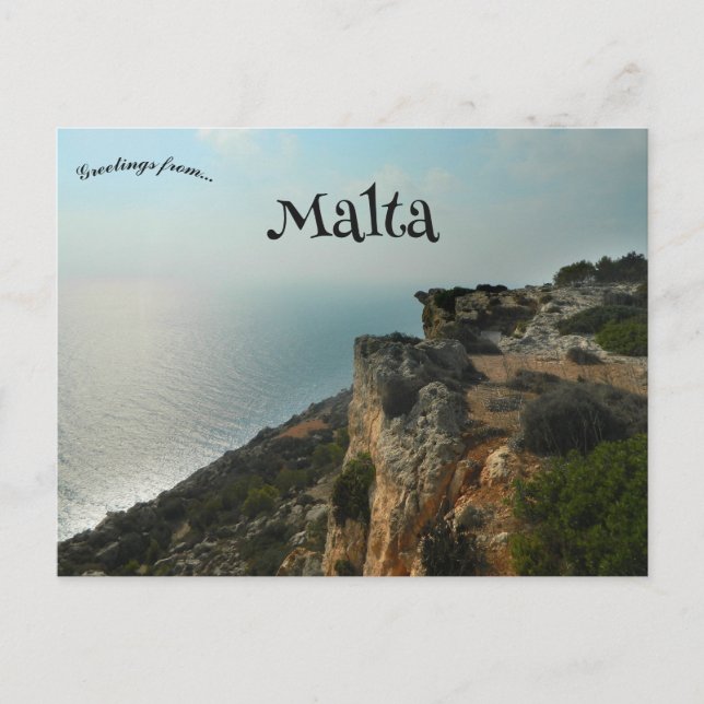 Cartão Postal Falésias de Dingli Malta (Frente)
