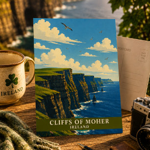 Cartão Postal Falésias de Moher Irlanda Condado de Clare Viagem