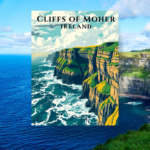 Cartão Postal Falésias de Moher Irlanda Wild Atlantic Way