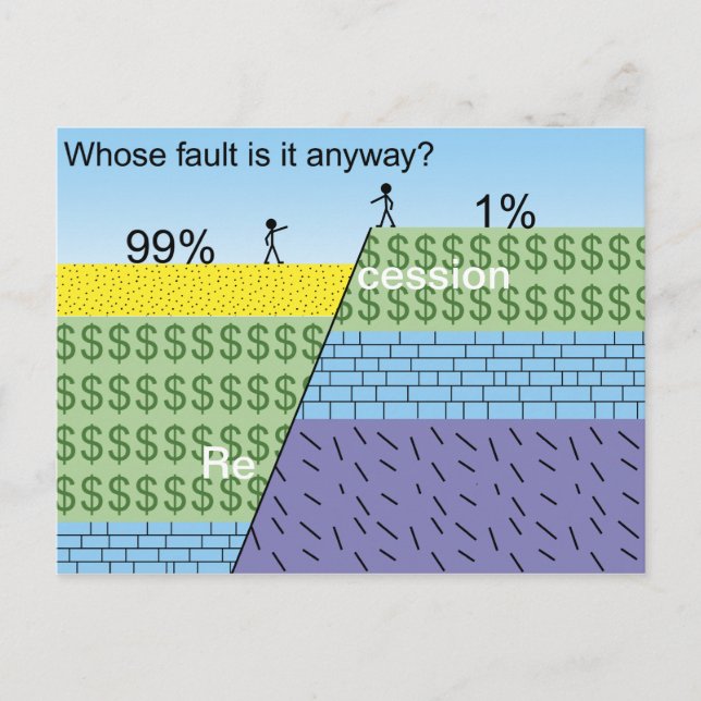 Cartão Postal Falha de recessão (Frente)