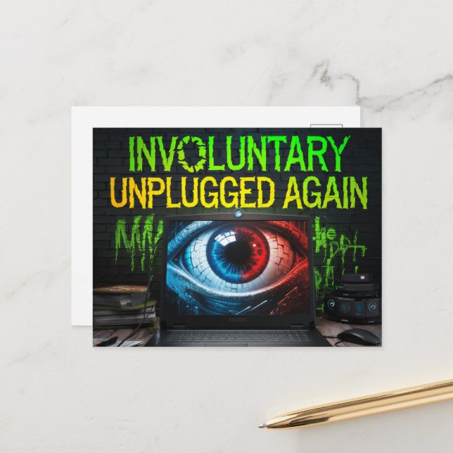 Cartão Postal Falha no Laptop Retroativo Involuntária Desconecta (Frente/Verso In Situ)