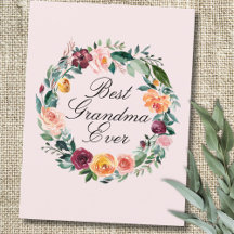 Fall Autumn Rosa Fllower Floral Wreath Best Grandm