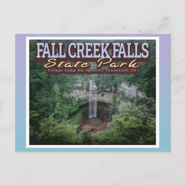 CARTÃO POSTAL FALL CREEK FALLS STATE PARK - TENNESSEE EUA (Frente)