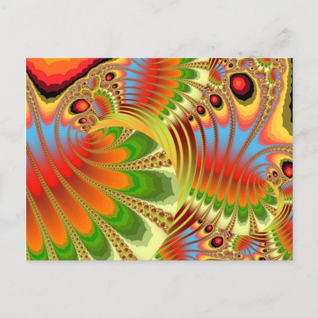 Cartão Postal Fall Foliage Fantacy Fractal (Frente)