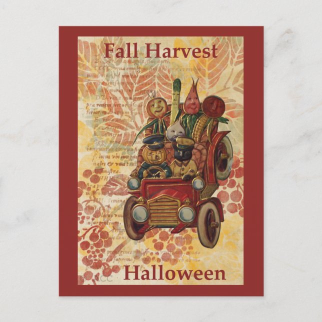 Cartão Postal Fall Harvest Halloween (Frente)