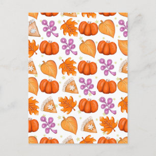 Cartão Postal Fall Pumpkin Spice Halloween Ação de Graças