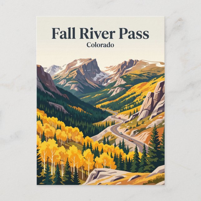 Cartão Postal Fall River Pass EUA (Frente)