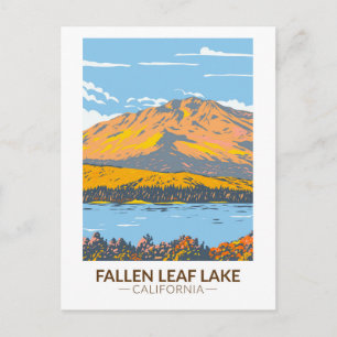Cartão Postal Fallen Leaf Lake California em Fall Vintage