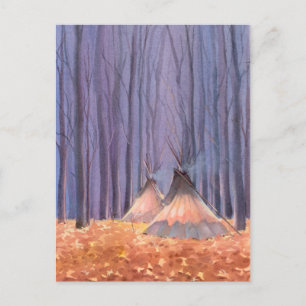 CARTÃO POSTAL FALLEN LEAVS TIPIS POR SHARON SHARPE