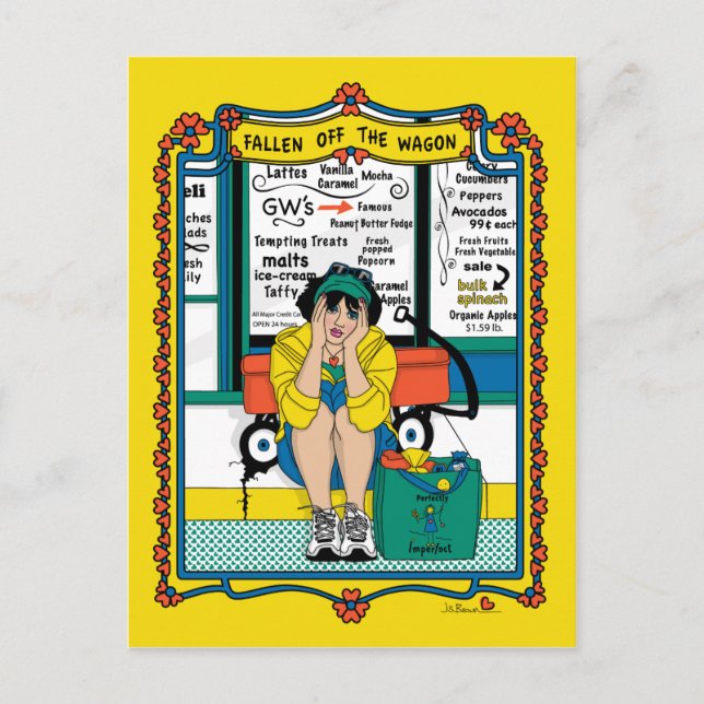 Cartão Postal Fallen Off The Wagon_B_ Postcard (Frente)