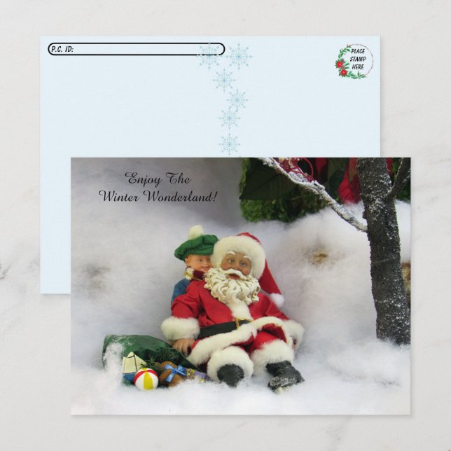 Cartão postal - Fallen Skating Santa Claus (Frente/Verso)