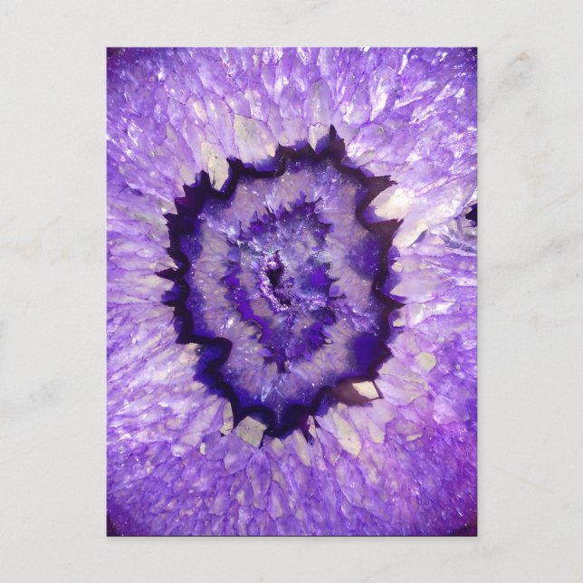 Cartão Postal Falln Purple Agate Geode (Frente)