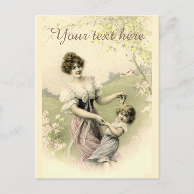 Cartão Postal Falln Victorian Primavera Dance (Frente)