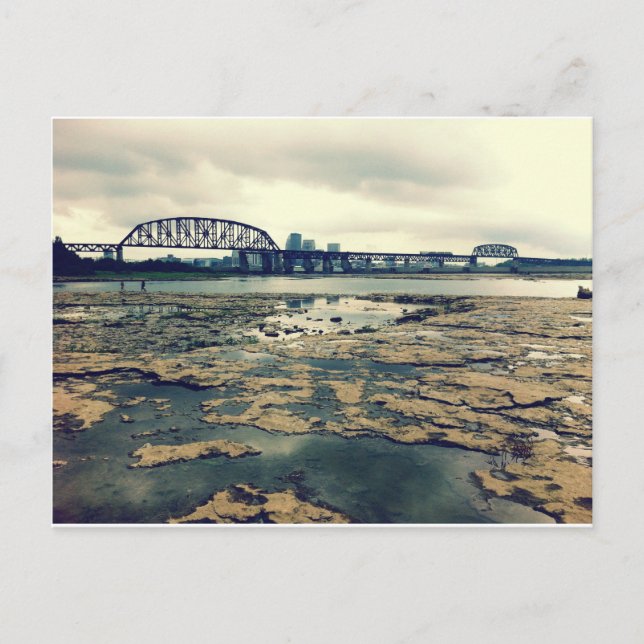 Cartão Postal Falls of Ohio Fossil Beds em Dusk (Frente)