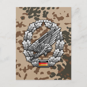 Cartão Postal Fallschirmjägertruppe Barettabzeichen