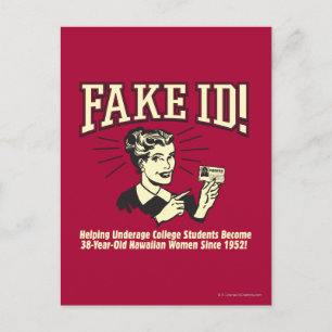 Cartão Postal Falso ID: Underage College Havaiano