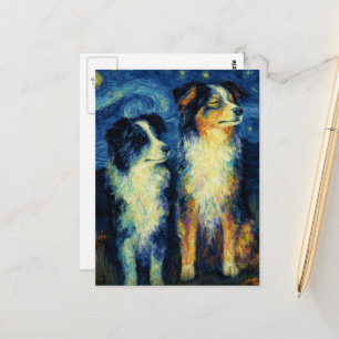 Cartão Postal Falsos Pastores Australianos de Van Gogh