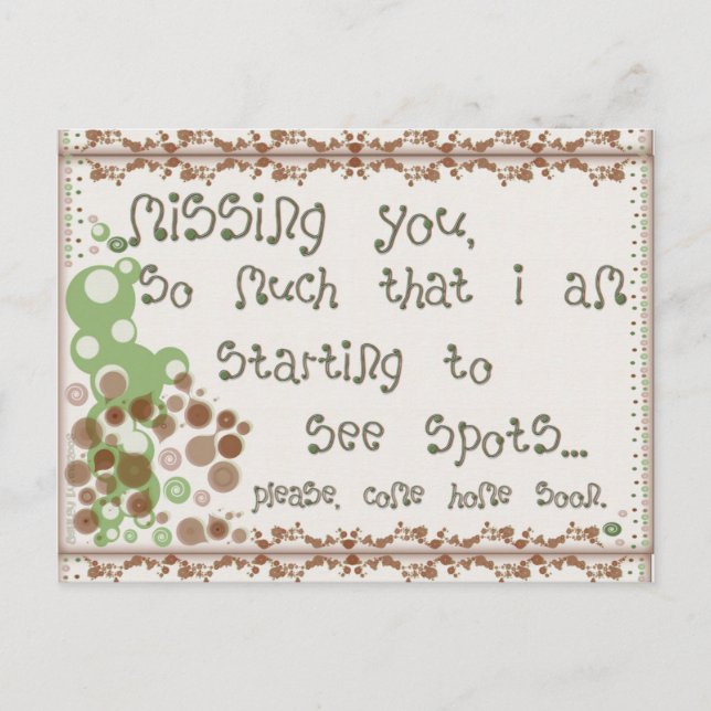 Cartão Postal Faltando você (Frente)